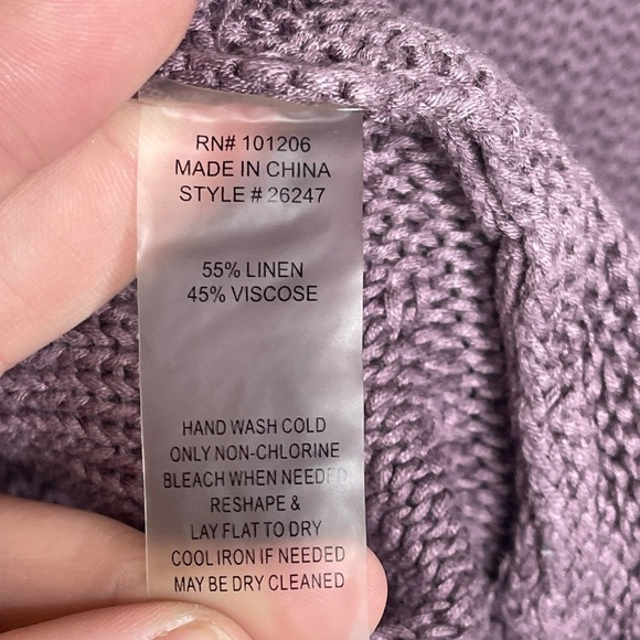 SOFT SURROUNDINGS Purple Wrap Sweater Top, Size Medium - Picture 4 of 8